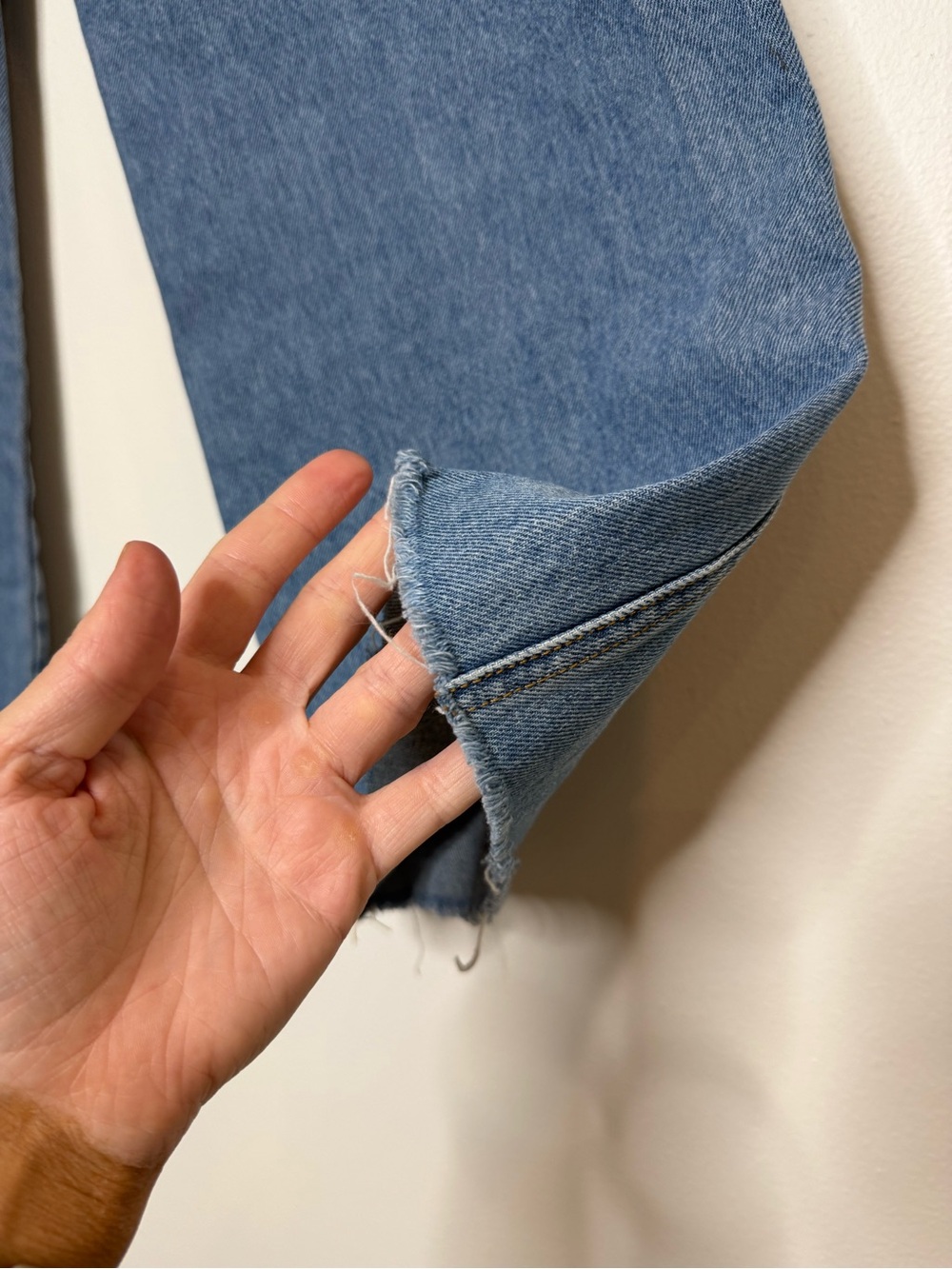Veronica Beard Taylor Cropped High Rise Wide Leg raw hem Jeans Wanderer Dust 26 - Picture 14 of 14